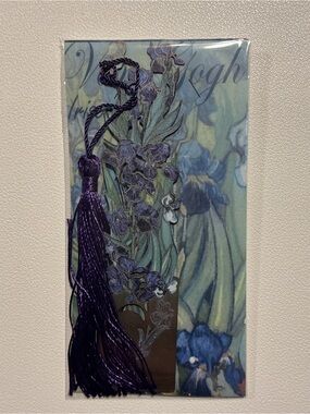 Van Gogh Iris Floral Bookmark with Purple Tassel